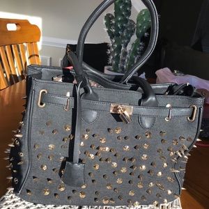 Black studded bag